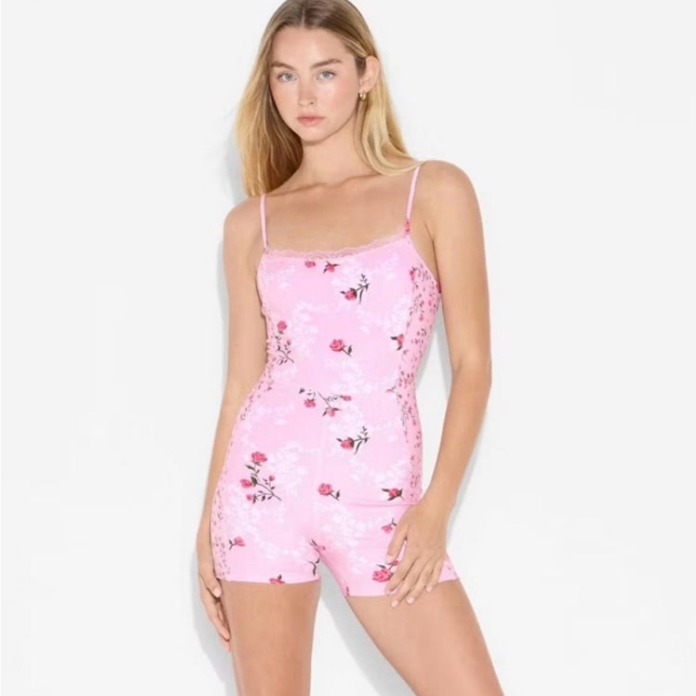 Wild Fable ButterBliss Lace Trim Romper Bodysuit XS